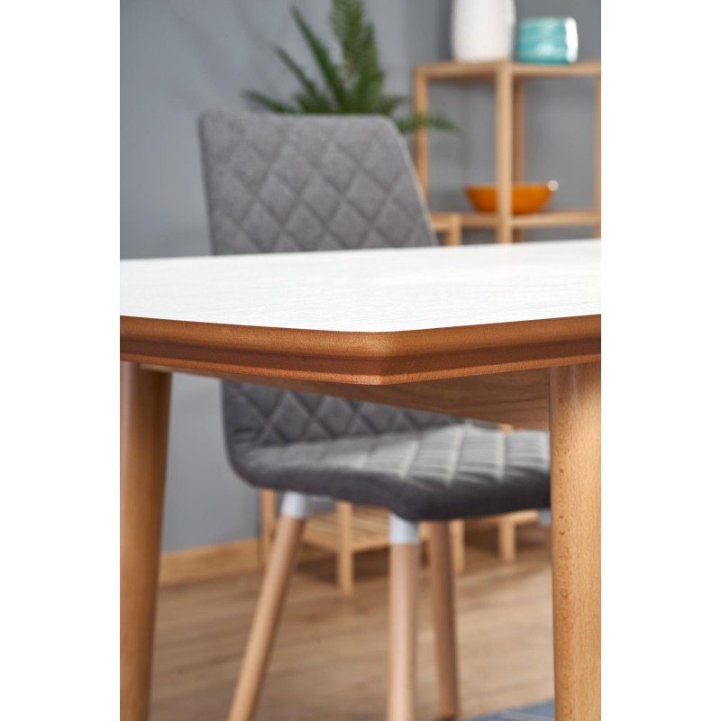 'BARRET Table with Matte White Top and Lefkas Oak Legs' 'BARRET Table with Matte White Top and Lefkas Oak Legs'