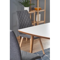 'BARRET Table with Matte White Top and Lefkas Oak Legs' 'BARRET Table with Matte White Top and Lefkas Oak Legs'