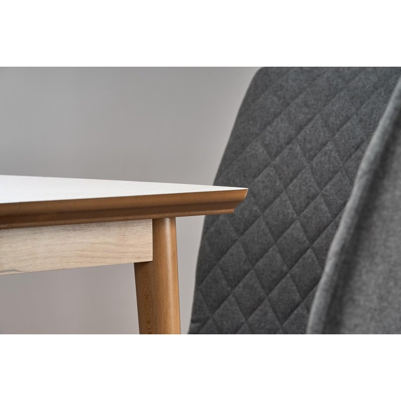 'BARRET Table with Matte White Top and Lefkas Oak Legs' 'BARRET Table with Matte White Top and Lefkas Oak Legs'