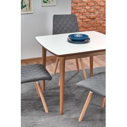 'BARRET Table with Matte White Top and Lefkas Oak Legs' 'BARRET Table with Matte White Top and Lefkas Oak Legs'