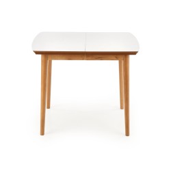 'BARRET Table with Matte White Top and Lefkas Oak Legs' 'BARRET Table with Matte White Top and Lefkas Oak Legs'