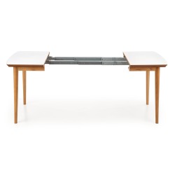 'BARRET Table with Matte White Top and Lefkas Oak Legs' 'BARRET Table with Matte White Top and Lefkas Oak Legs'