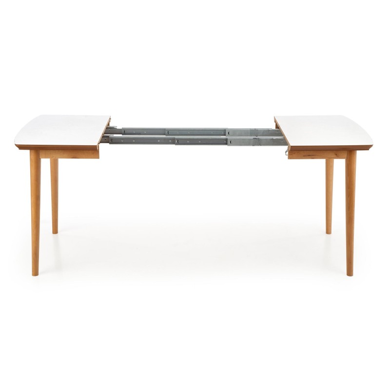 'BARRET Table with Matte White Top and Lefkas Oak Legs' 'BARRET Table with Matte White Top and Lefkas Oak Legs'