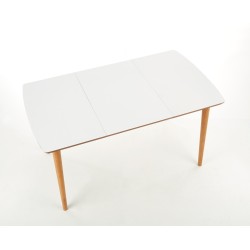 'BARRET Table with Matte White Top and Lefkas Oak Legs' 'BARRET Table with Matte White Top and Lefkas Oak Legs'