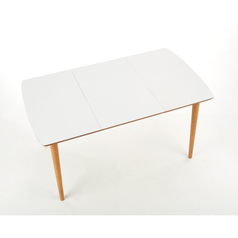 'BARRET Table with Matte White Top and Lefkas Oak Legs' 'BARRET Table with Matte White Top and Lefkas Oak Legs'