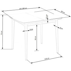 'BARRET Table with Matte White Top and Lefkas Oak Legs' 'BARRET Table with Matte White Top and Lefkas Oak Legs'