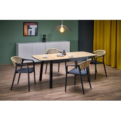 'BARRIL Extendable Table 130-170x80x72 cm Artisan Oak/Black'