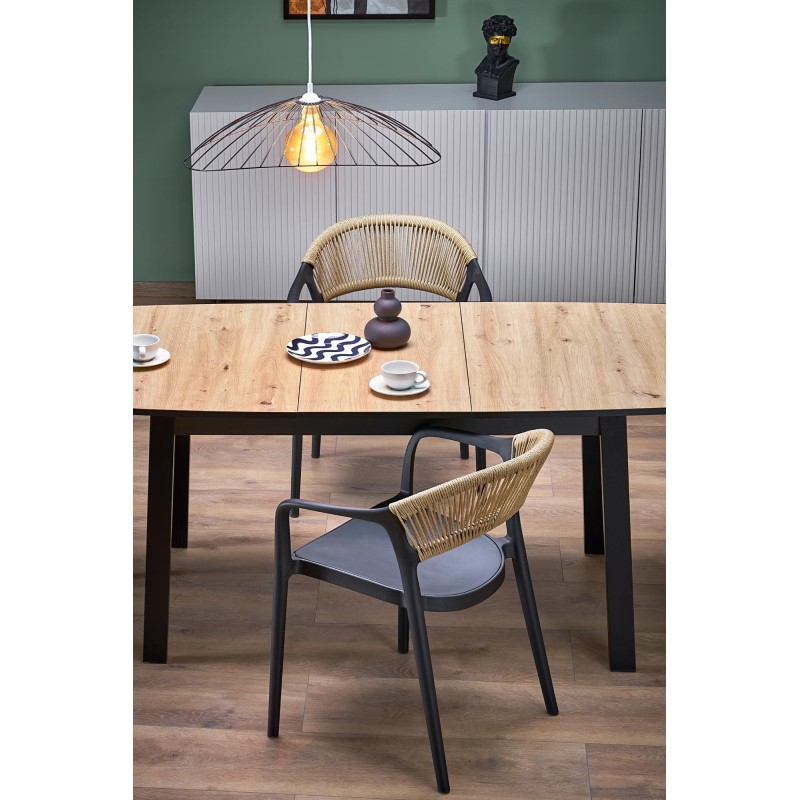 'BARRIL Extendable Table 130-170x80x72 cm Artisan Oak/Black' 'BARRIL Extendable Table 130-170x80x72 cm Artisan Oak/Black'
