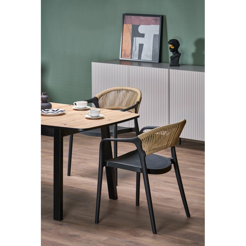 'BARRIL Extendable Table 130-170x80x72 cm Artisan Oak/Black' 'BARRIL Extendable Table 130-170x80x72 cm Artisan Oak/Black'