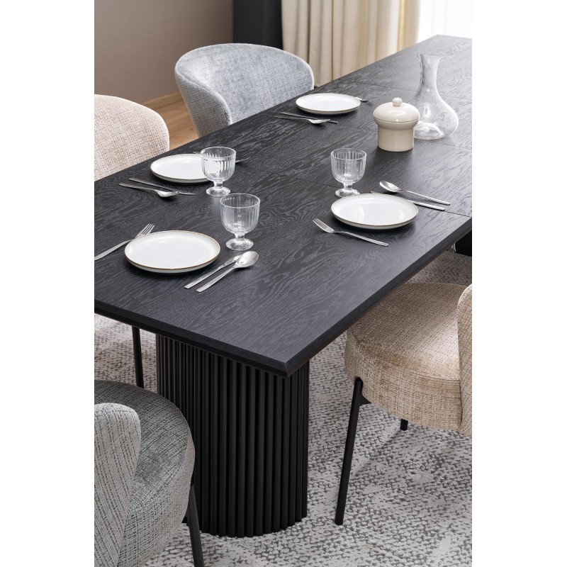 BOLERO stół rozkładany 160-250x90x78 cm dąb naturalny/czarny (3p 1szt) BOLERO stół rozkładany 160-250x90x78 cm dąb naturalny/czarny (3p 1szt)