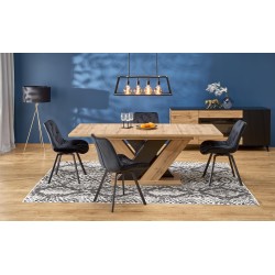 'BRANDON Extendable Table 160-200/90 cm Wotan Oak/Black'
