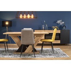 'BRANDON Extendable Table 160-200/90 cm Wotan Oak/Black' 'BRANDON Extendable Table 160-200/90 cm Wotan Oak/Black'