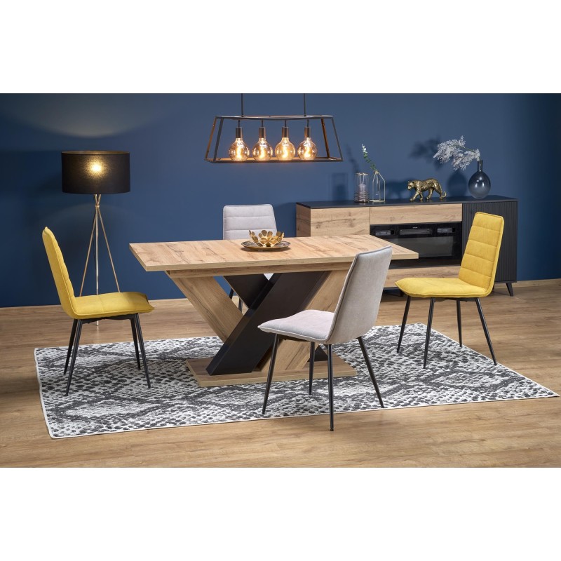 'BRANDON Extendable Table 160-200/90 cm Wotan Oak/Black' 'BRANDON Extendable Table 160-200/90 cm Wotan Oak/Black'
