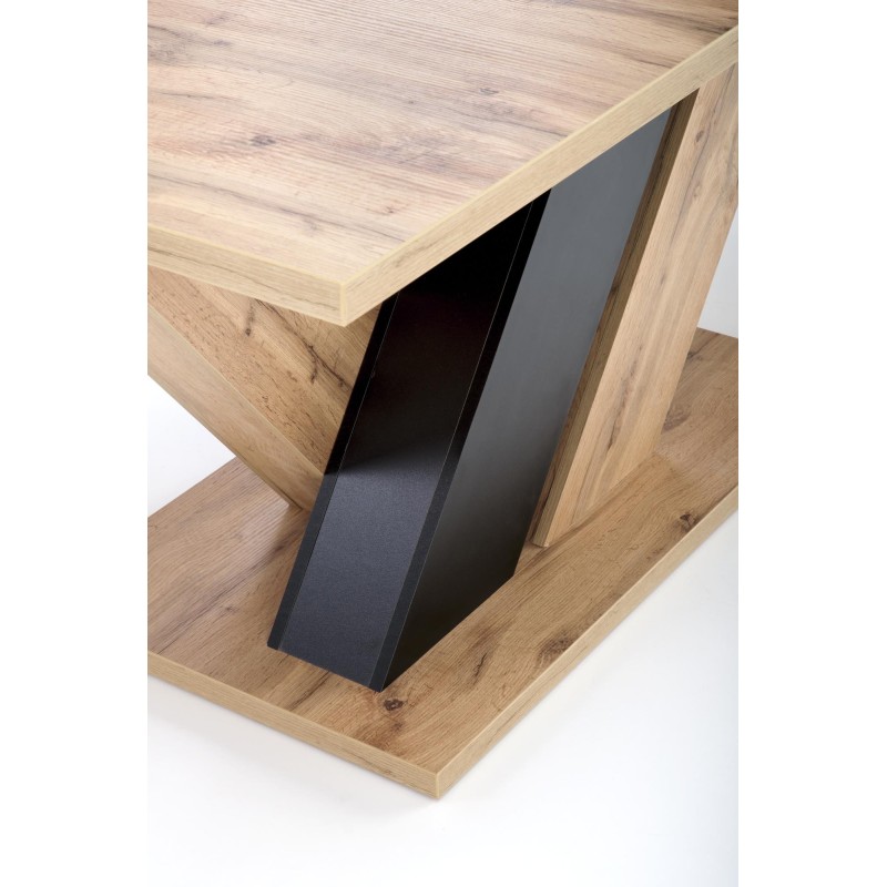'BRANDON Extendable Table 160-200/90 cm Wotan Oak/Black' 'BRANDON Extendable Table 160-200/90 cm Wotan Oak/Black'