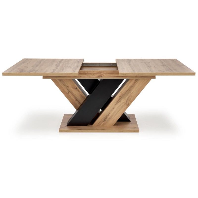 'BRANDON Extendable Table 160-200/90 cm Wotan Oak/Black' 'BRANDON Extendable Table 160-200/90 cm Wotan Oak/Black'