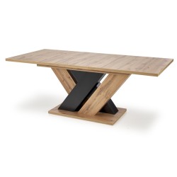'BRANDON Extendable Table 160-200/90 cm Wotan Oak/Black' 'BRANDON Extendable Table 160-200/90 cm Wotan Oak/Black'