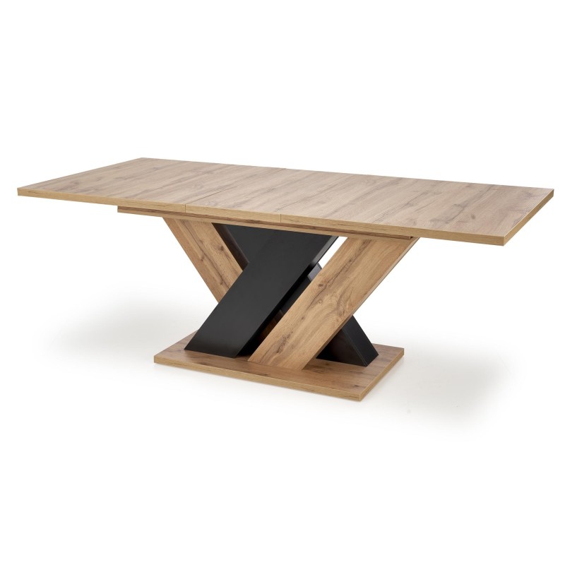 'BRANDON Extendable Table 160-200/90 cm Wotan Oak/Black' 'BRANDON Extendable Table 160-200/90 cm Wotan Oak/Black'