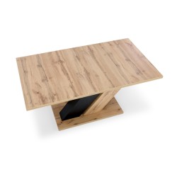 'BRANDON Extendable Table 160-200/90 cm Wotan Oak/Black' 'BRANDON Extendable Table 160-200/90 cm Wotan Oak/Black'