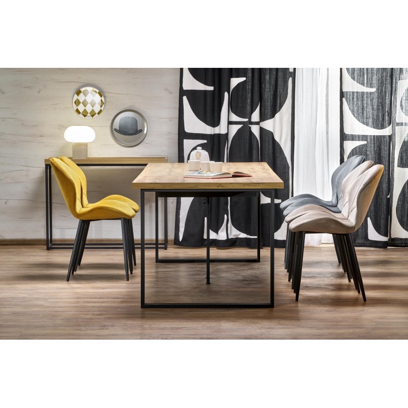 'CANDIDO Extendable Table in Wotan Oak / Black' 'CANDIDO Extendable Table in Wotan Oak / Black'