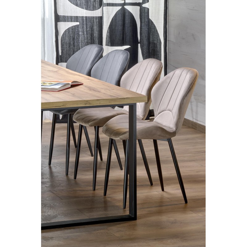 'CANDIDO Extendable Table in Wotan Oak / Black' 'CANDIDO Extendable Table in Wotan Oak / Black'