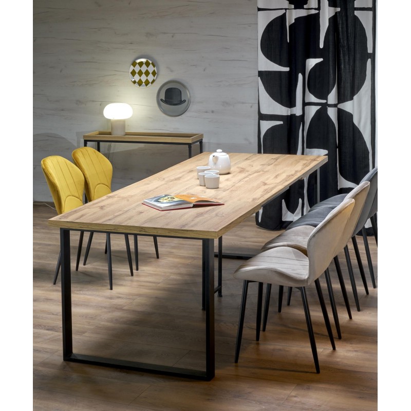 'CANDIDO Extendable Table in Wotan Oak / Black' 'CANDIDO Extendable Table in Wotan Oak / Black'