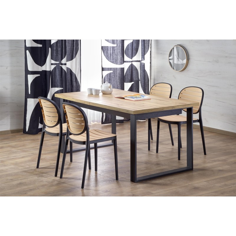 'CANDIDO Extendable Table in Wotan Oak / Black' 'CANDIDO Extendable Table in Wotan Oak / Black'