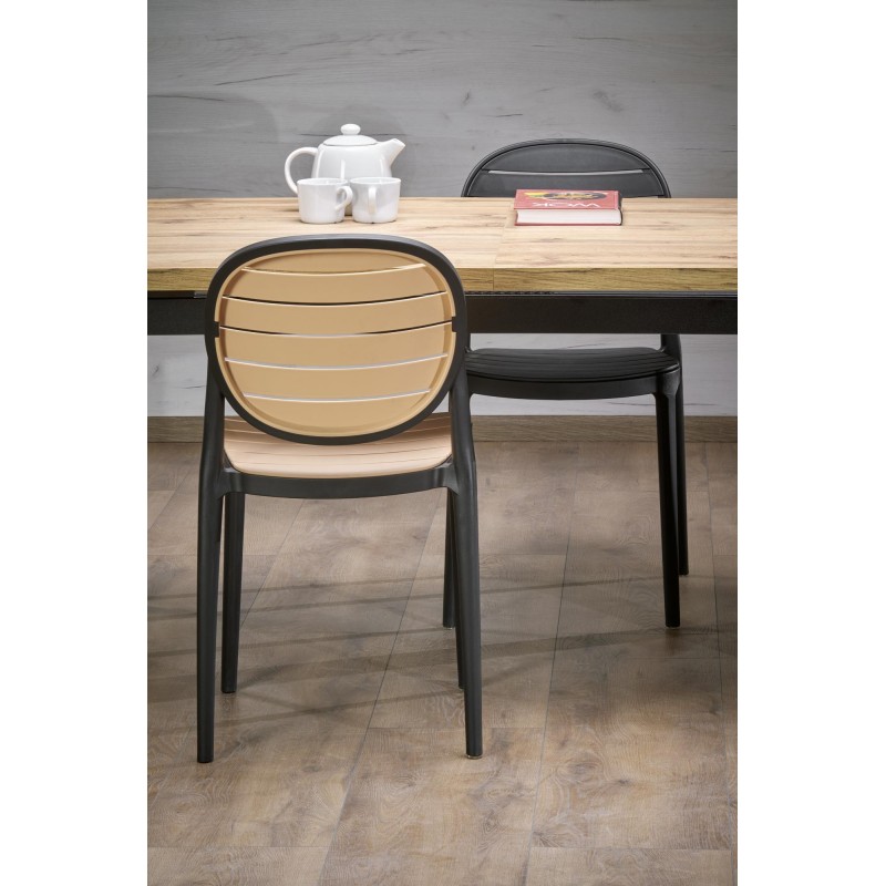 'CANDIDO Extendable Table in Wotan Oak / Black' 'CANDIDO Extendable Table in Wotan Oak / Black'