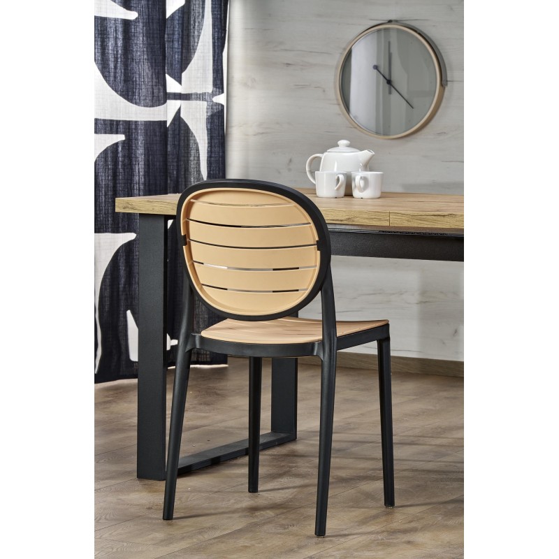'CANDIDO Extendable Table in Wotan Oak / Black' 'CANDIDO Extendable Table in Wotan Oak / Black'