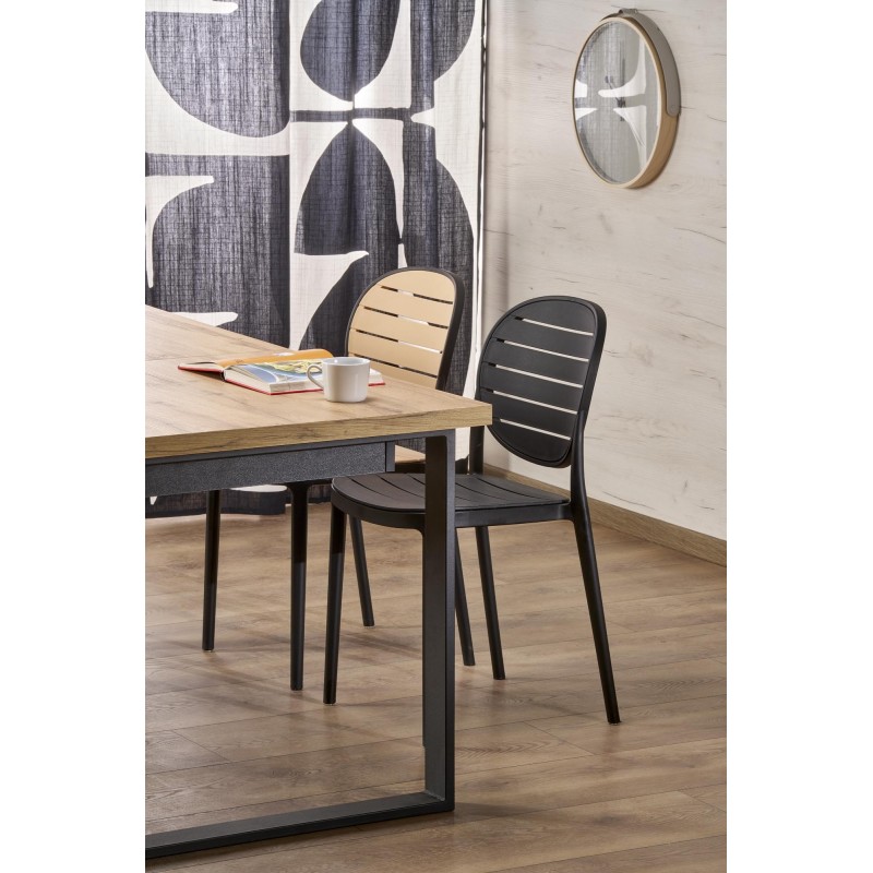 'CANDIDO Extendable Table in Wotan Oak / Black' 'CANDIDO Extendable Table in Wotan Oak / Black'