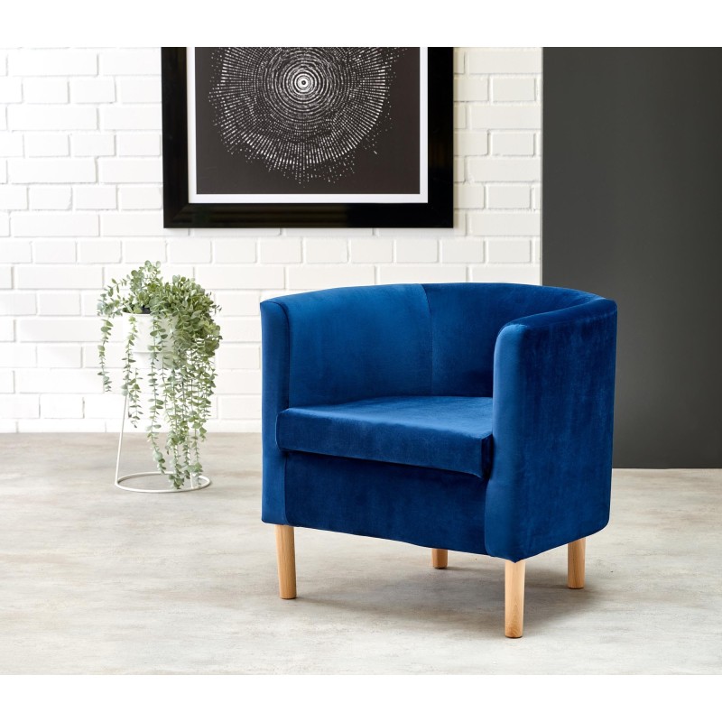 'CLUBBY 2 Navy / Natural Relaxation Armchair' 'CLUBBY 2 Navy / Natural Relaxation Armchair'