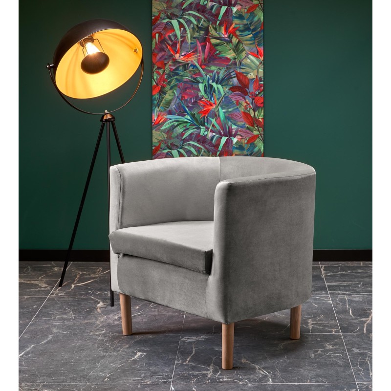 'CLUBBY 2 Relaxation Armchair in Ash Grey / Natural' 'CLUBBY 2 Relaxation Armchair in Ash Grey / Natural'