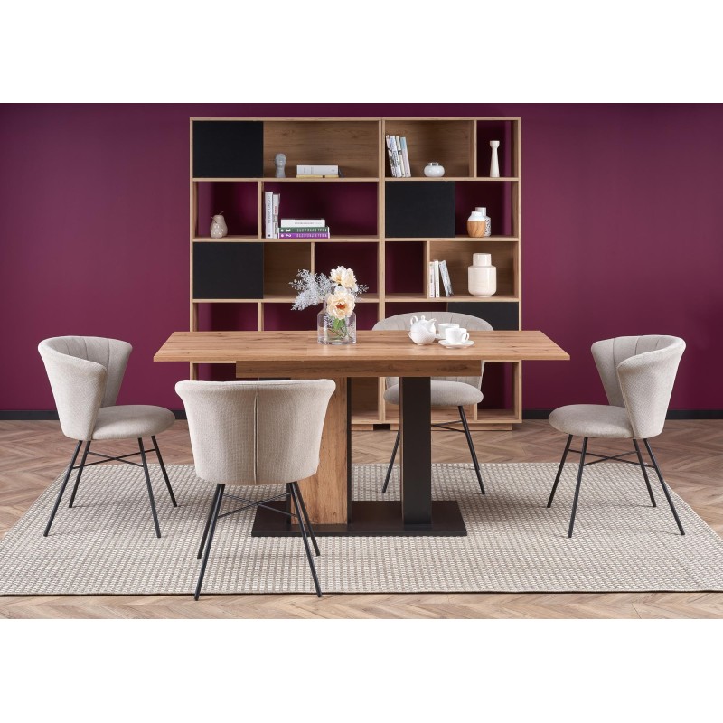 'DOLOMIT Extendable Wotan Oak Table - Black' 'DOLOMIT Extendable Wotan Oak Table - Black'