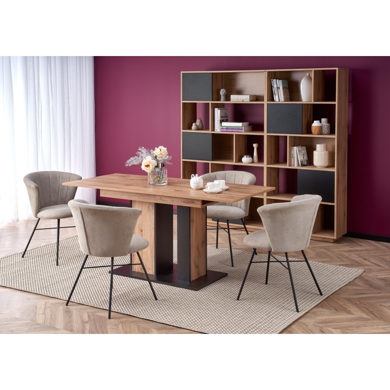 'DOLOMIT Extendable Wotan Oak Table - Black' 'DOLOMIT Extendable Wotan Oak Table - Black'