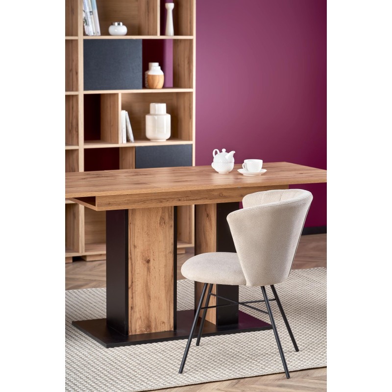 'DOLOMIT Extendable Wotan Oak Table - Black' 'DOLOMIT Extendable Wotan Oak Table - Black'
