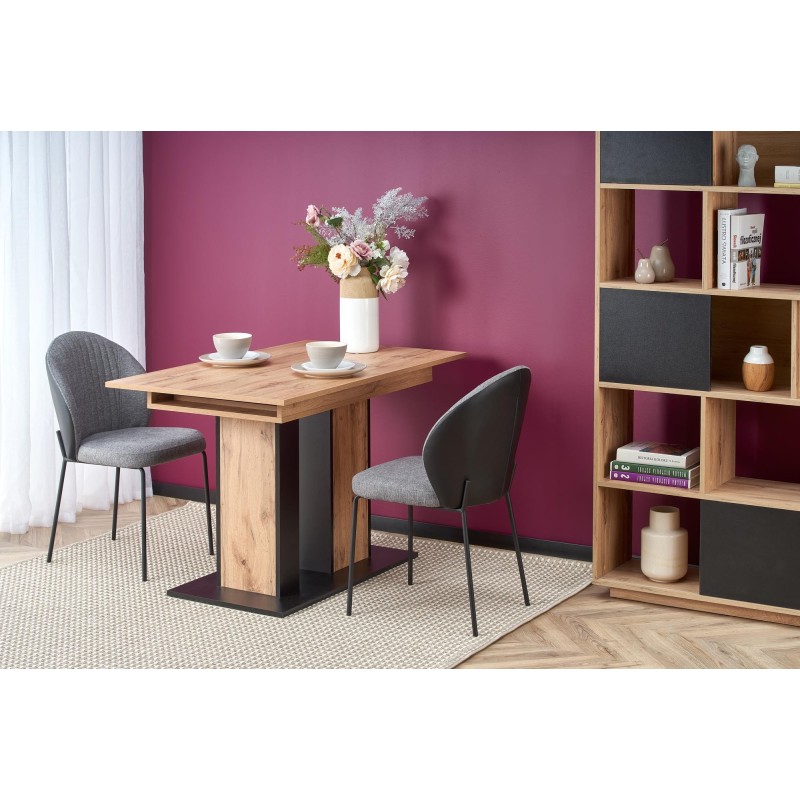 'DOLOMIT Extendable Wotan Oak Table - Black' 'DOLOMIT Extendable Wotan Oak Table - Black'