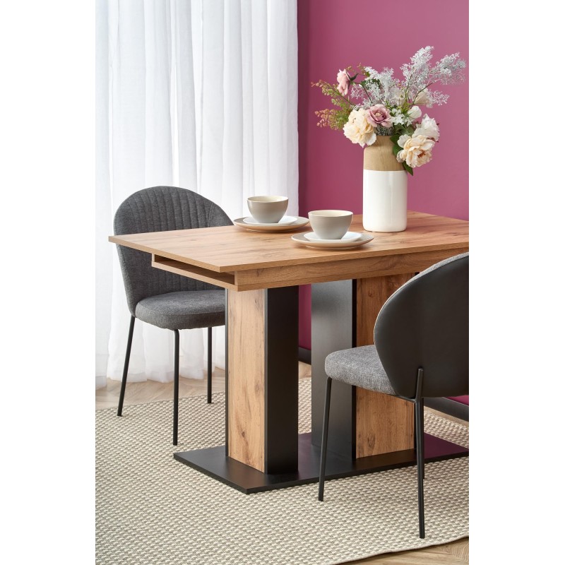 'DOLOMIT Extendable Wotan Oak Table - Black' 'DOLOMIT Extendable Wotan Oak Table - Black'