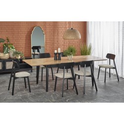 'EDMONDO Extendable Table in Natural Oak / Black'
