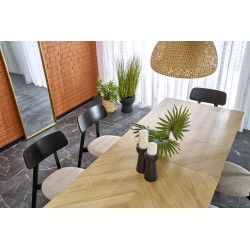 'EDMONDO Extendable Table in Natural Oak / Black' 'EDMONDO Extendable Table in Natural Oak / Black'