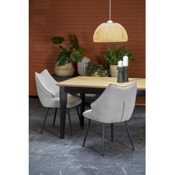 'EDMONDO Extendable Table in Natural Oak / Black' 'EDMONDO Extendable Table in Natural Oak / Black'
