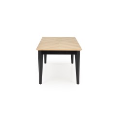 'EDMONDO Extendable Table in Natural Oak / Black' 'EDMONDO Extendable Table in Natural Oak / Black'