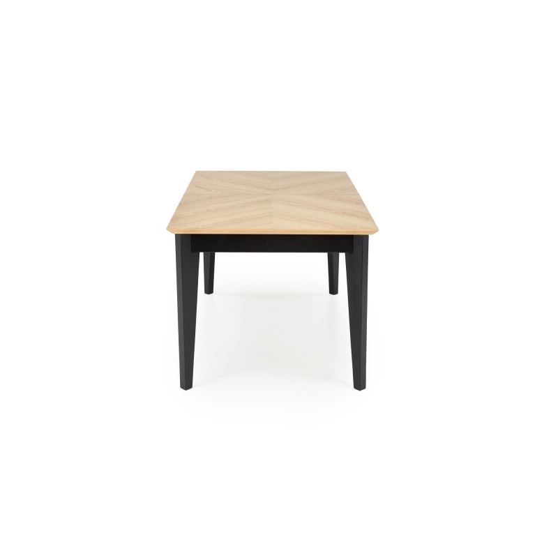 'EDMONDO Extendable Table in Natural Oak / Black' 'EDMONDO Extendable Table in Natural Oak / Black'