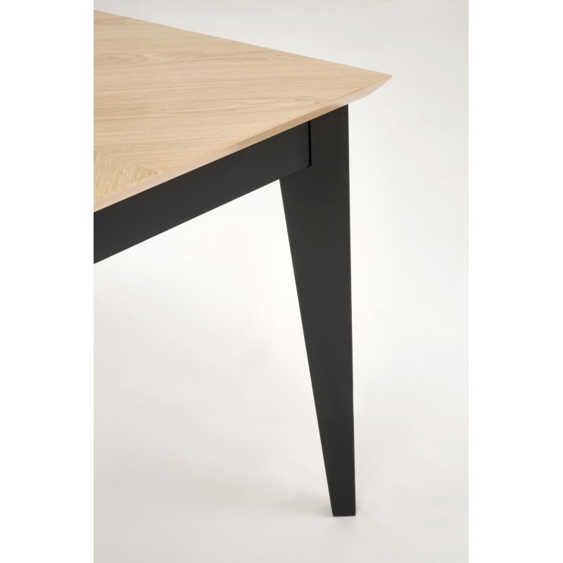 'EDMONDO Extendable Table in Natural Oak / Black' 'EDMONDO Extendable Table in Natural Oak / Black'