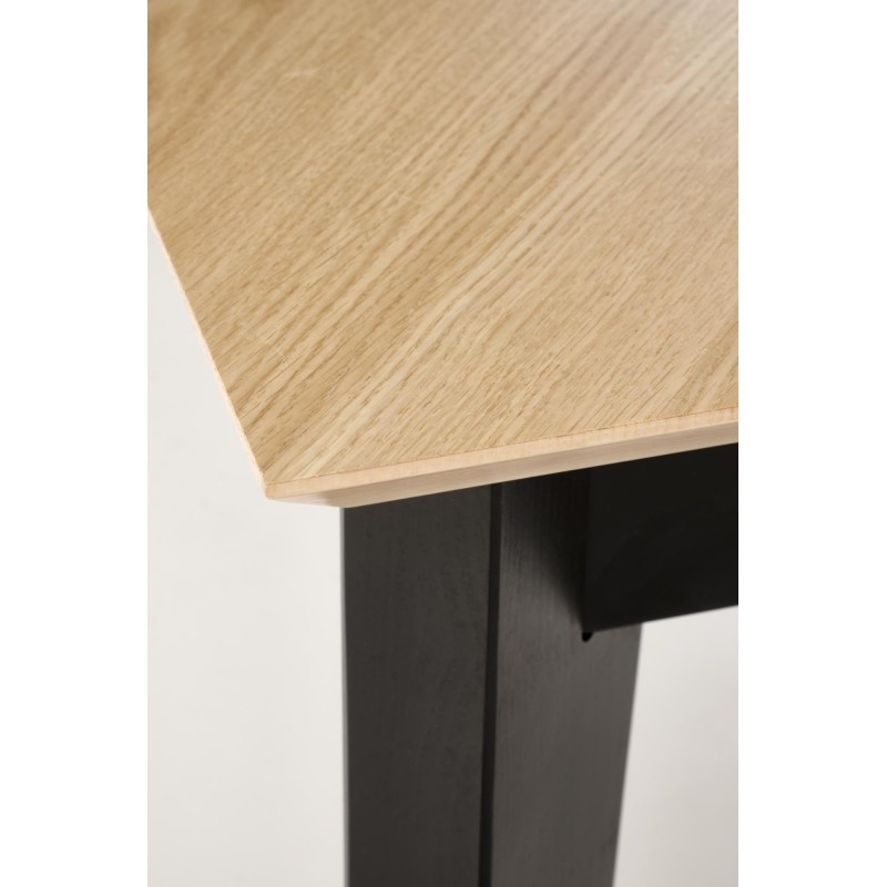 'EDMONDO Extendable Table in Natural Oak / Black' 'EDMONDO Extendable Table in Natural Oak / Black'