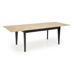 'EDMONDO Extendable Table in Natural Oak / Black' 'EDMONDO Extendable Table in Natural Oak / Black'