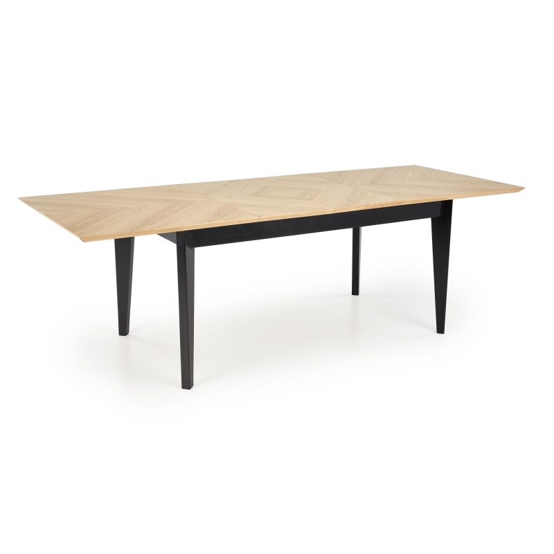 'EDMONDO Extendable Table in Natural Oak / Black' 'EDMONDO Extendable Table in Natural Oak / Black'