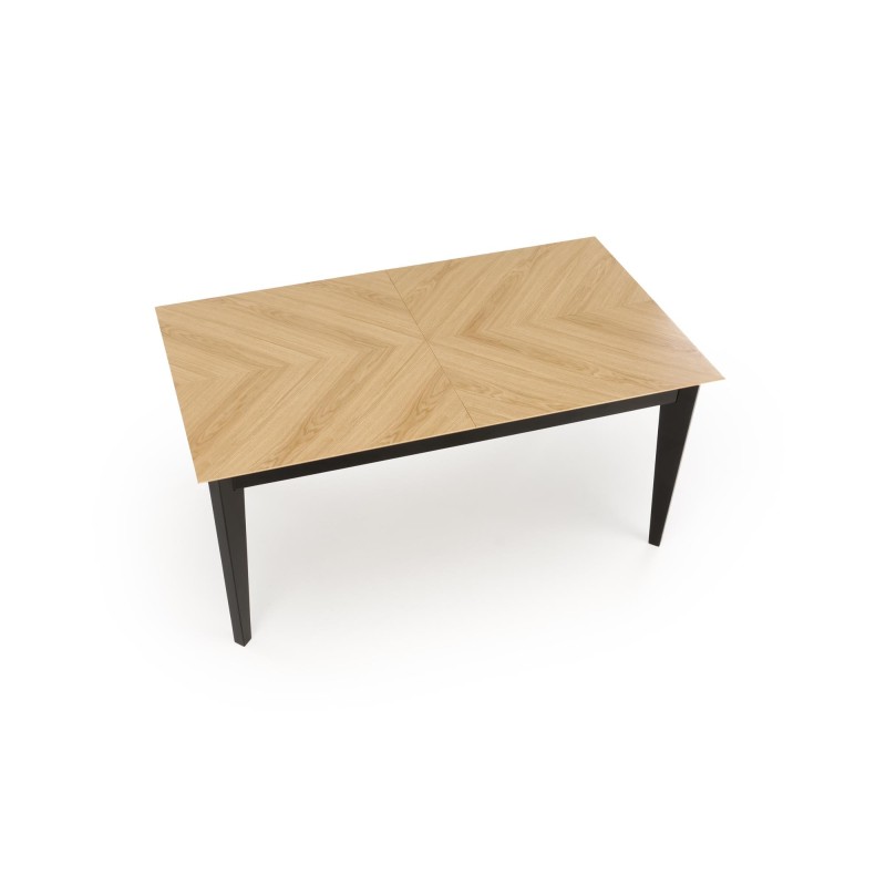 'EDMONDO Extendable Table in Natural Oak / Black' 'EDMONDO Extendable Table in Natural Oak / Black'