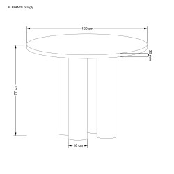 'ELEFANTE Round Oak Table Natural' 'ELEFANTE Round Oak Table Natural'