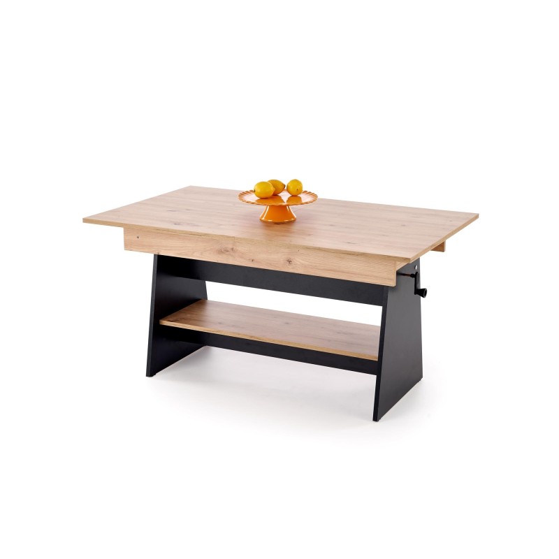'ERIKA Extendable Oak Artisan / Black Dining Table'