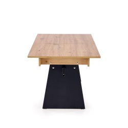 'ERIKA Extendable Oak Artisan / Black Dining Table' 'ERIKA Extendable Oak Artisan / Black Dining Table'