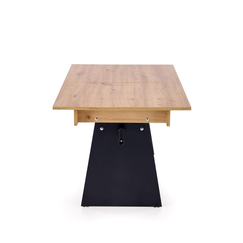 'ERIKA Extendable Oak Artisan / Black Dining Table' 'ERIKA Extendable Oak Artisan / Black Dining Table'
